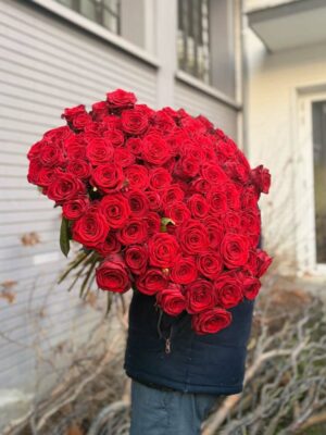 Bouquet 100 Rose Rosse Red Naomi - Top Quality by Frida's